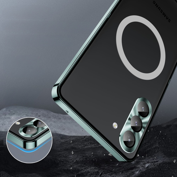 Ochranné puzdro na fotoaparát pre Samsung Galaxy S23 Plus, CamShield MagSafe, transparentné / zelené