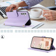 Puzdro s chlopňou pre Samsung Galaxy S24 FE, Rhombus Crossbody Leather, fialové