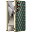 Puzdro pre Samsung Galaxy S25 Ultra, Leather Rhombus, zelený