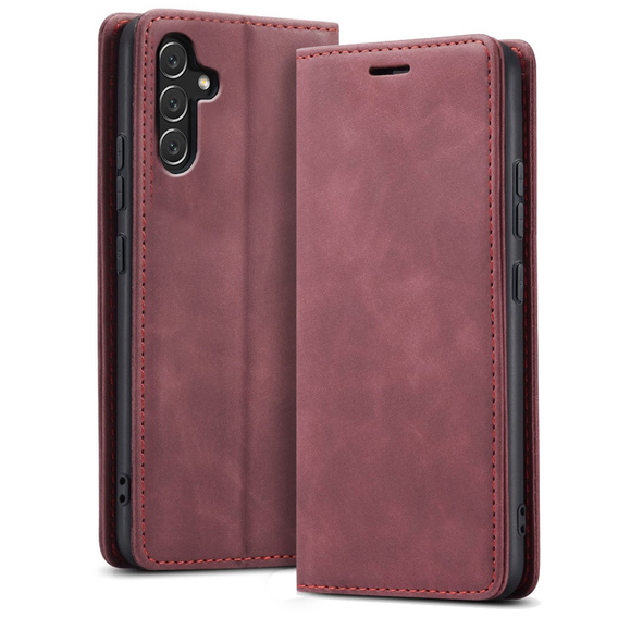 Puzdro pre Samsung Galaxy A54, ERBORD Vintage, peňaženka s chlopňou, červené