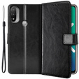 Klapkové puzdro pre Motorola Moto E20/E30/E40, Crazy Horse Wallet, čierne
