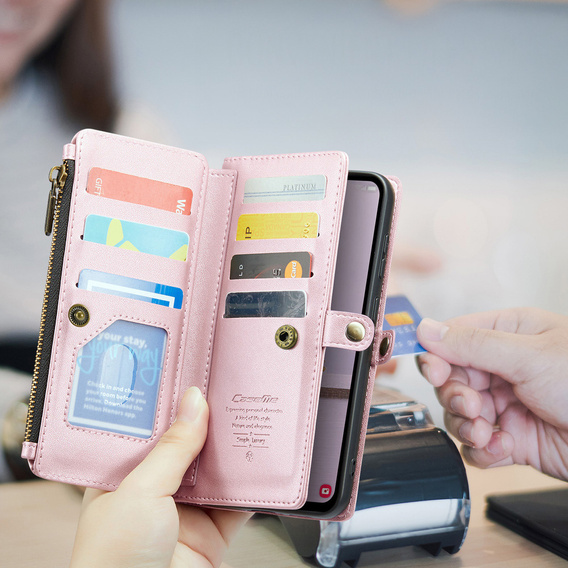Peňaženkové puzdro so zámkom a popruhmi pre Samsung Galaxy A17 5G - ružové