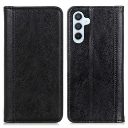 Obal na mobil pre Samsung Galaxy A35 5G, Wallet Litchi Leather, čierne