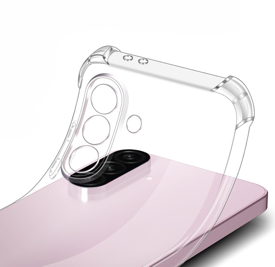 Puzdro pre Samsung Galaxy A56, Erbord Dropproof, priehľadné + sklo