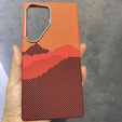 Puzdro pre Samsung Galaxy S24 Ultra, Carbon Fiber MagSafe, oranžové