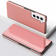 Obal na mobil pre Samsung Galaxy S21 FE, Clear View, ružové rose gold
