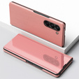 Obal na mobil pre Samsung Galaxy Z Fold 5 5G, Clear View, ružové rose gold