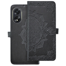 Klapkové puzdro pre Oppo A58 4G, Mandala, čierne