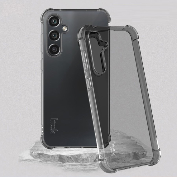 IMAK Obal na mobil pre Samsung Galaxy S23 FE, Dropproof, transparentné / čierne