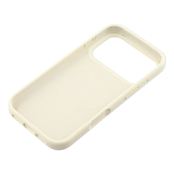 Silikónové puzdro pre iPhone 17 Pro, pre MagSafe, proti nárazom, béžové