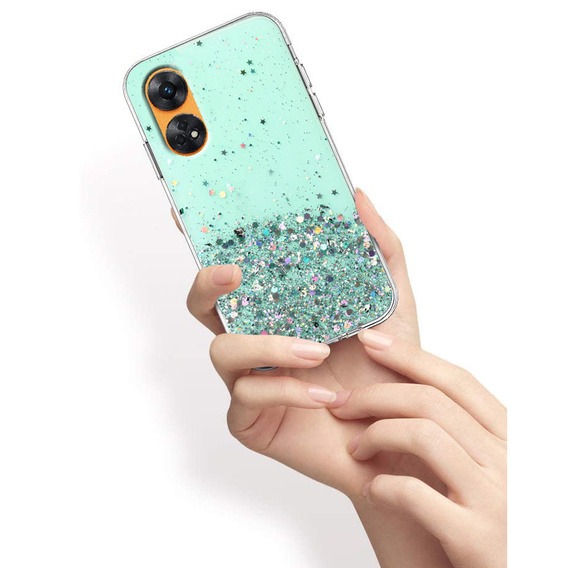 Obal na mobil pre Oppo Reno8 T, Glittery, zelený