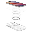 Puzdro MagSafe Spigen pre Iphone 16E, Ultra Hybrid, transparentné / biele + tvrdené sklo 9H