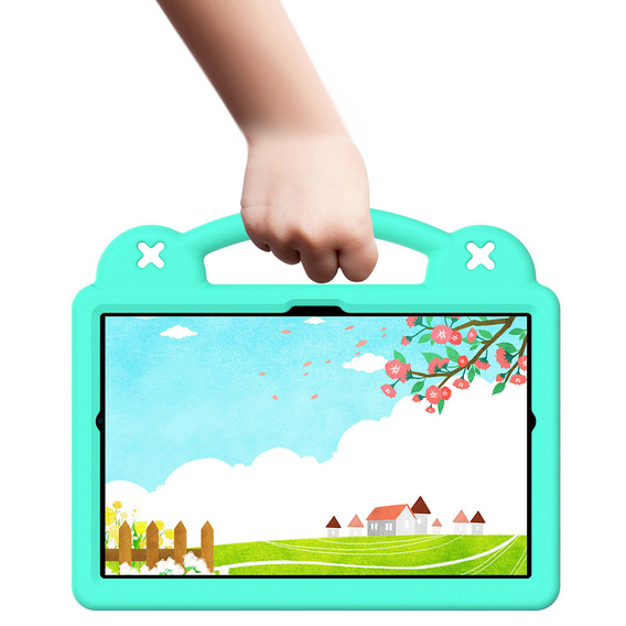 Detské puzdro pre Lenovo M10 X306 2 Gen / M10 Plus TB-X606 10.3 / Samsung Tab A 10.1 T510/515 / K10 X6C6, Cute Patterns, so stojanom, zelený