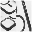 Puzdro pre iPhone 16 Pro, pre MagSafe, ERBORD Matt Case, transparentné / čierne + sklo na displej