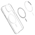 Puzdro MagSafe Spigen pre iPhone 13 Mini, Ultra Hybrid, biele + tvrdené sklo 9H
