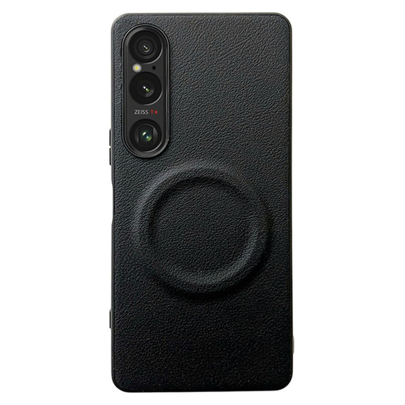 Obal na mobil pre Sony Xperia 1 VI, Leather Hybrid MagSafe, čierne