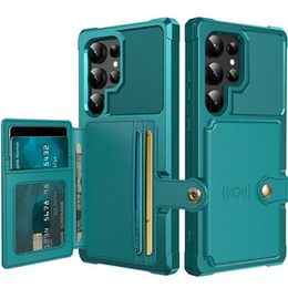 Puzdro pre Samsung Galaxy S24 Ultra, Card Holder Kickstand, zelený