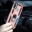 Pancierované obal na mobil pre Motorola Moto E20/E30/E40, Nox Case Ring, ružové rose gold