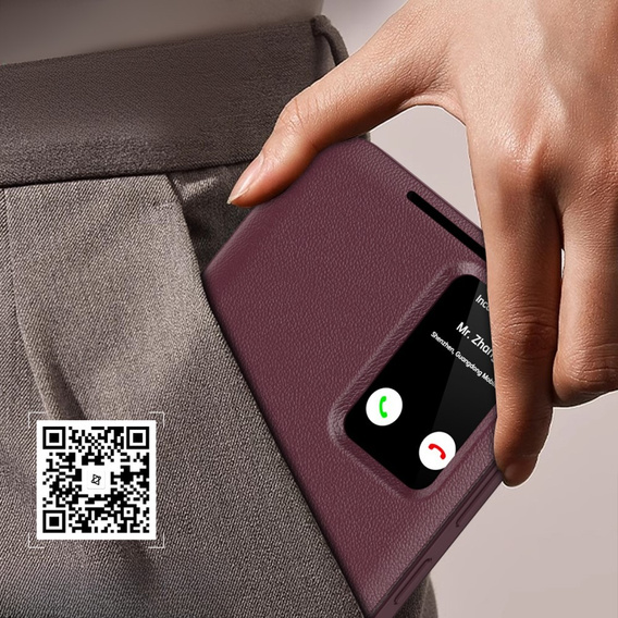 Flipové puzdro pre Samsung Galaxy A55 5G, Smart View Wallet, červené