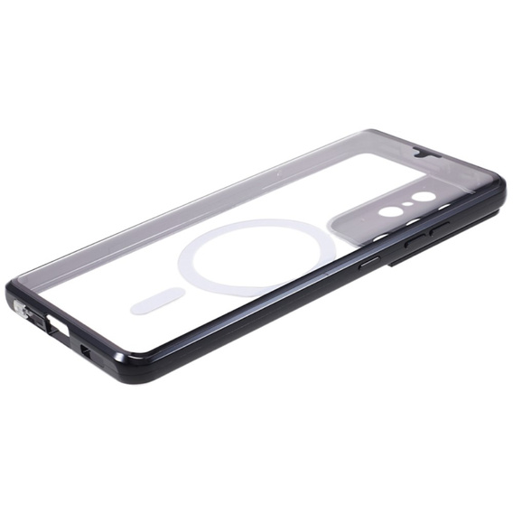 Magnetické puzdro Dual Glass MagSafe pre Samsung Galaxy S21 Ultra, čierne