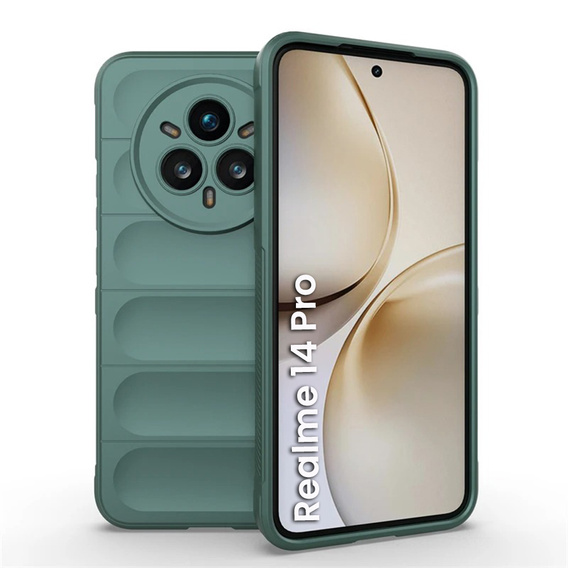 Obal na mobil pre Realme 14 Pro 5G, Gaming Shockproof, zelený