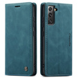 CASEME puzdro pre Samsung Galaxy S22 5G, Leather Wallet Case, zelený