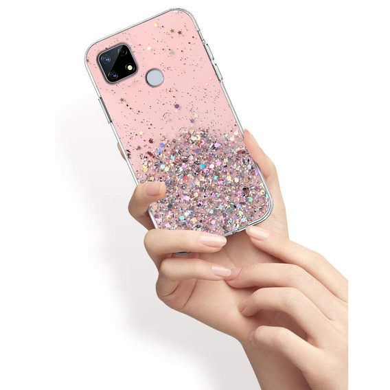 Obal na mobil pre Realme 7i, Glittery, ružové