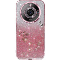 Puzdro pre Realme 11 Pro 5G / Pro+ 5G, Glitter Flower, ružové rose gold