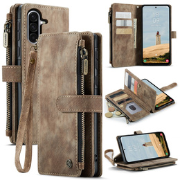 CASEME puzdro pre Samsung Galaxy A56 5G, Leather Wallet Cash and Card Slots, s remienkom, hnedé