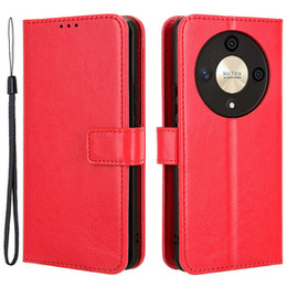 Klapkové puzdro pre Honor Magic 6 Lite 5G, Crazy Horse Wallet, červené