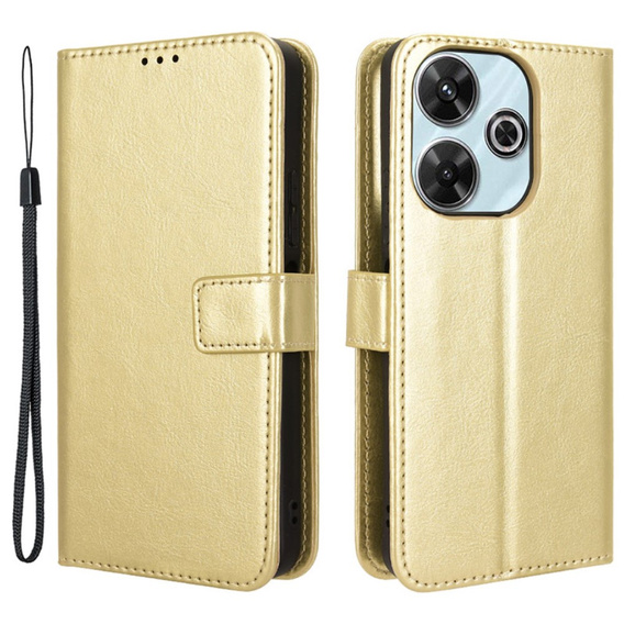 Klapkové puzdro pre Xiaomi Redmi 13, Crazy Horse Wallet, zlaté