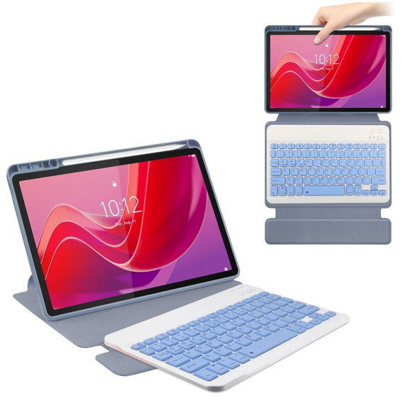 Puzdro s klávesnicou pre Lenovo Tab M11, Rotary 360° Leather, fialové
