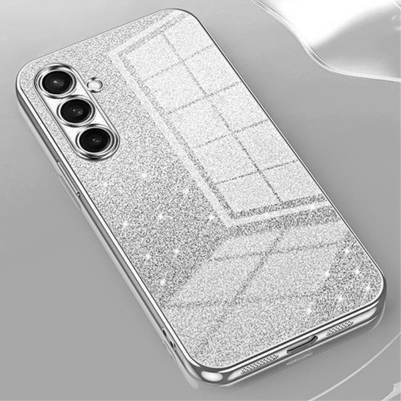 Glitter Case CamShield pre Samsung Galaxy A57 5G, strieborný