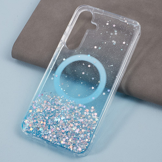 Puzdro pre Samsung Galaxy S24, Glittery, pre MagSafe, modré