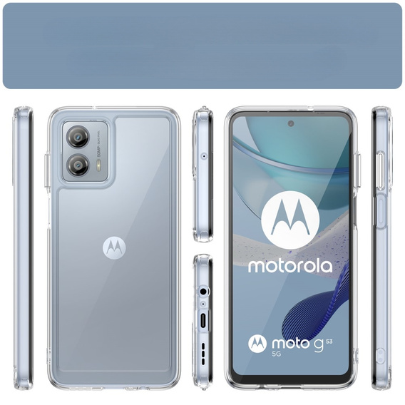 Obal na mobil pre Motorola Moto G53 5G, Fusion Hybrid, priehľadné