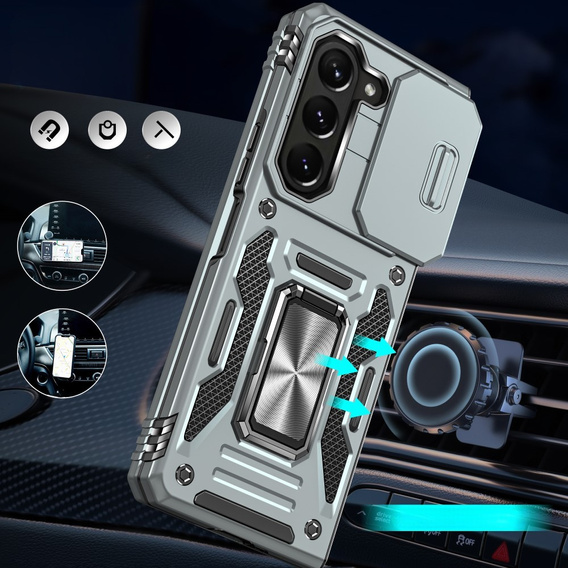 Obal na mobil pre Samsung Galaxy Z Fold6 5G, CamShield Slide, strieborné