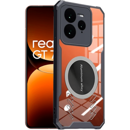 Puzdro pre Realme GT 7 Pro, s magnetickým štítkom, transparentné / čierne