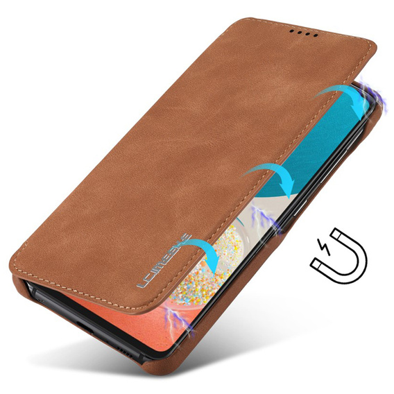 Klapkové puzdro pre Samsung Galaxy A53 5G, LC.IMEEKE, hnedé