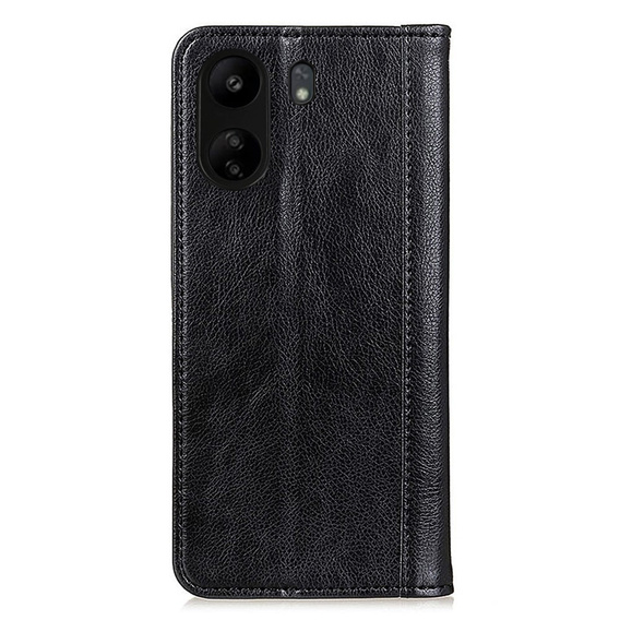 Obal na mobil pre Xiaomi Redmi 13C / Poco C65, Wallet Litchi Leather, čierne