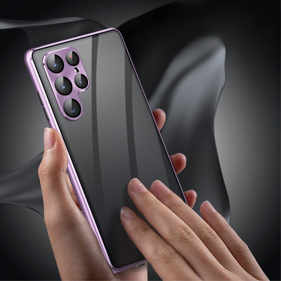 Puzdro pre Samsung Galaxy S21 Ultra, Magnetic Dual Glass, fialové