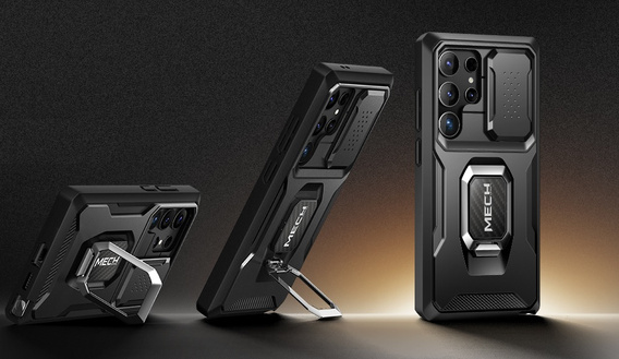 Puzdro pre Samsung Galaxy S24, séria Tongate MECH so stojanom, čierne