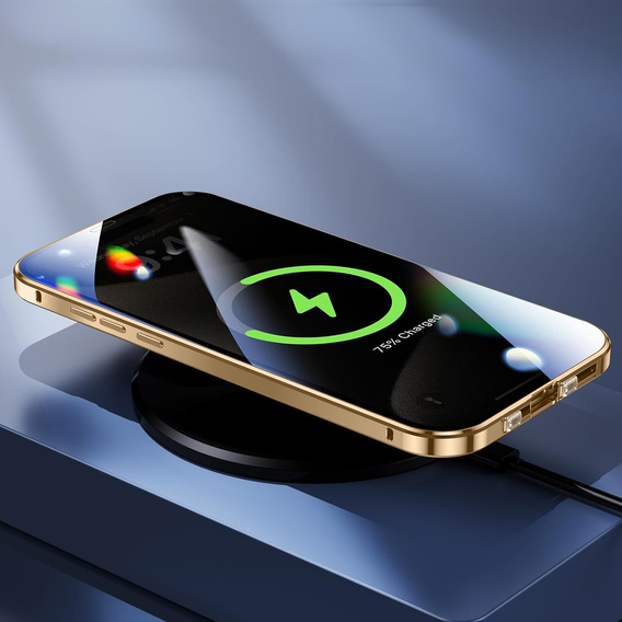 Magnetické puzdro Dual Glass MagSafe pre iPhone 16, zlaté