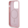GUESS Obal na mobil pre iPhone 14 Pro, Saffiano MagSafe, ružové