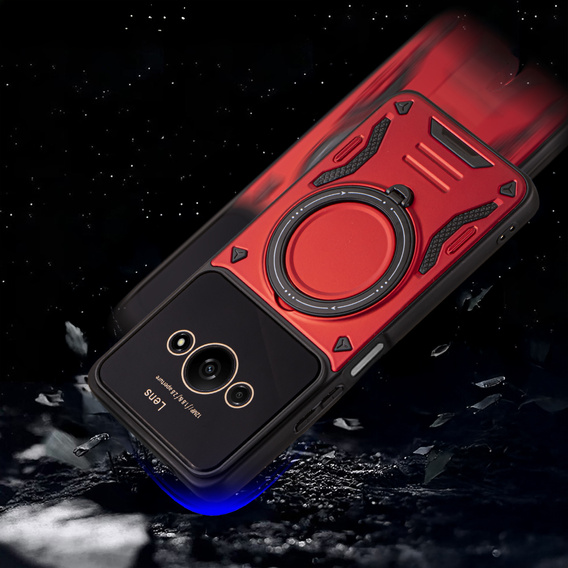 Pancierované puzdro pre Xiaomi Redmi A3, Magnetic Ring, červené