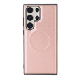 Puzdro s chlopňou pre Samsung Galaxy S23 Ultra, peňaženkové, pre MagSafe, ružové rose gold