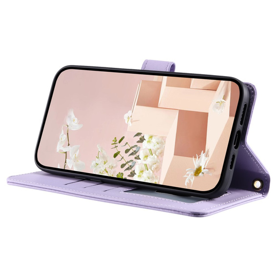 Puzdro s chlopňou pre Samsung Galaxy S25 Ultra, Rhombus Crossbody Leather, fialové