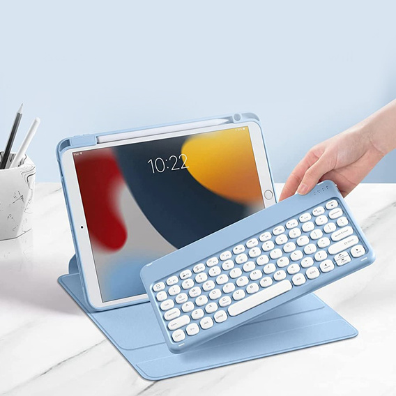 Puzdro + klávesnica iPad 10.2 2021 / 2020 / 2019 7/8/9 gen, modré