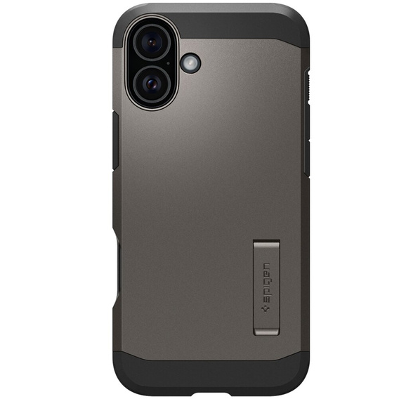 Puzdro Spigen pre iPhone 16, Tough Armor Mag MagSafe, sivé + tvrdené sklo 9H