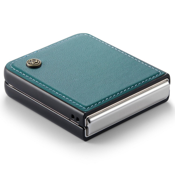 Puzdro pre Samsung Galaxy Z Flip7 FE / Z Flip6, CASEME Litchi Leather, zelený