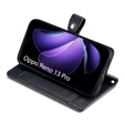 Klapkové puzdro pre Oppo Reno 13 Pro, Wallet Zipper Pocket, čierne